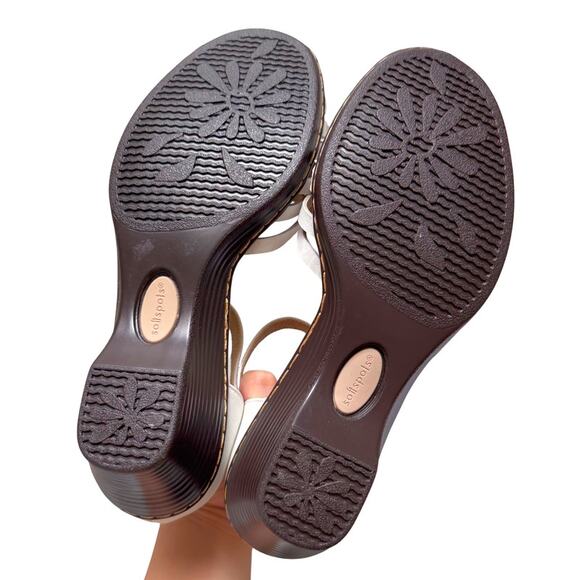 NWOT Women's Softspots Pillowtop Tech White Leather Tatianna Heel Sandal-Size 9 - Picture 9 of 10